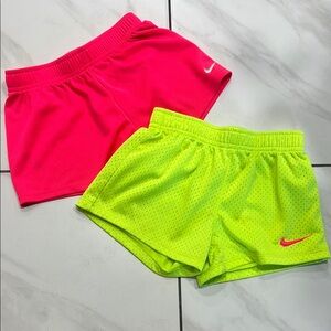 Nike Neon Pink and Yellow Athletic Shorts